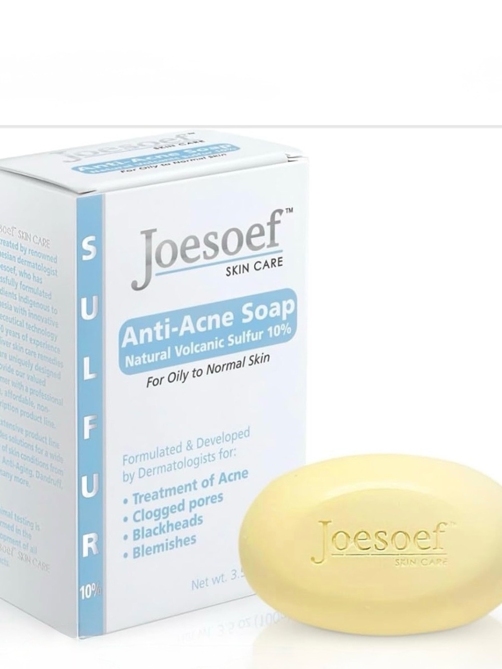 Joesoef Sulfur Soap for Acne Pharmaceutical Grade Dermatologists FDA Approved